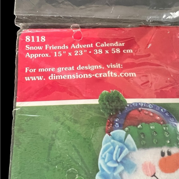 Dimensions Feltworks Appliqué 8118 Snow Friends Advent Calendar 2002 Vintage USA - Picture 5 of 7
